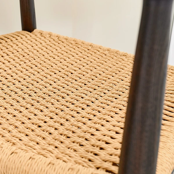 Wholesale Solid Ash Wood Frame Armchairs Wishbone Wooden Wicker Cane Seat Rattan Lounge Chair