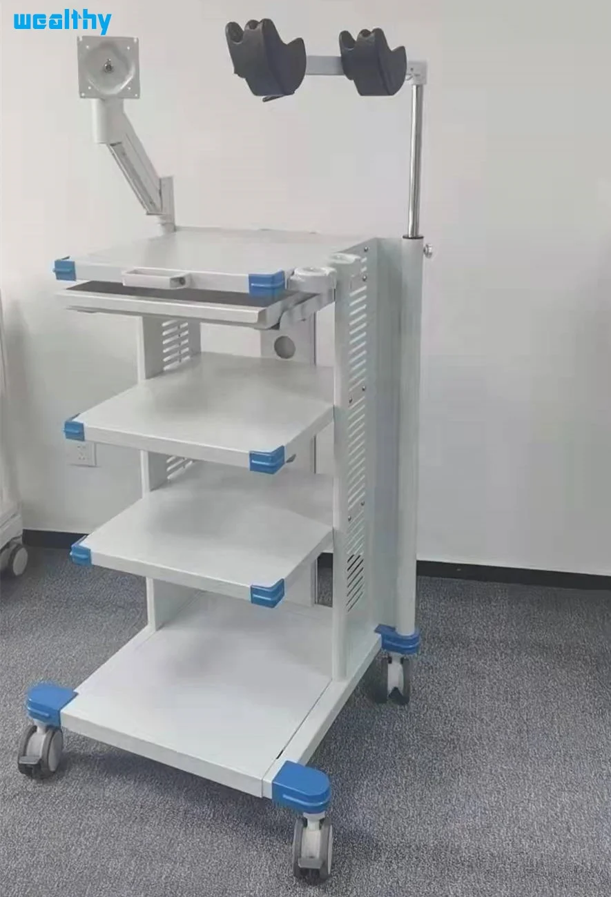 Endoscopy cart with swing arm endoscope trolly high holder Hospital trolly