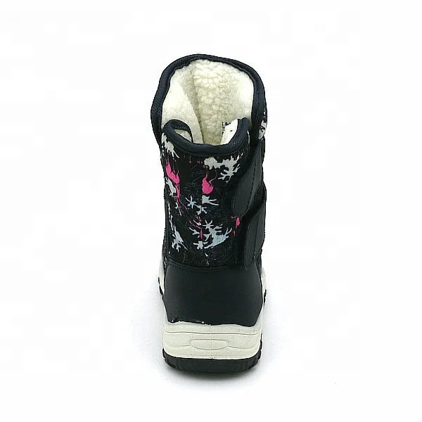 Wholesale Fashion Padded Nylon Sika Deer Printed Upper Girl Kids Winter Boots