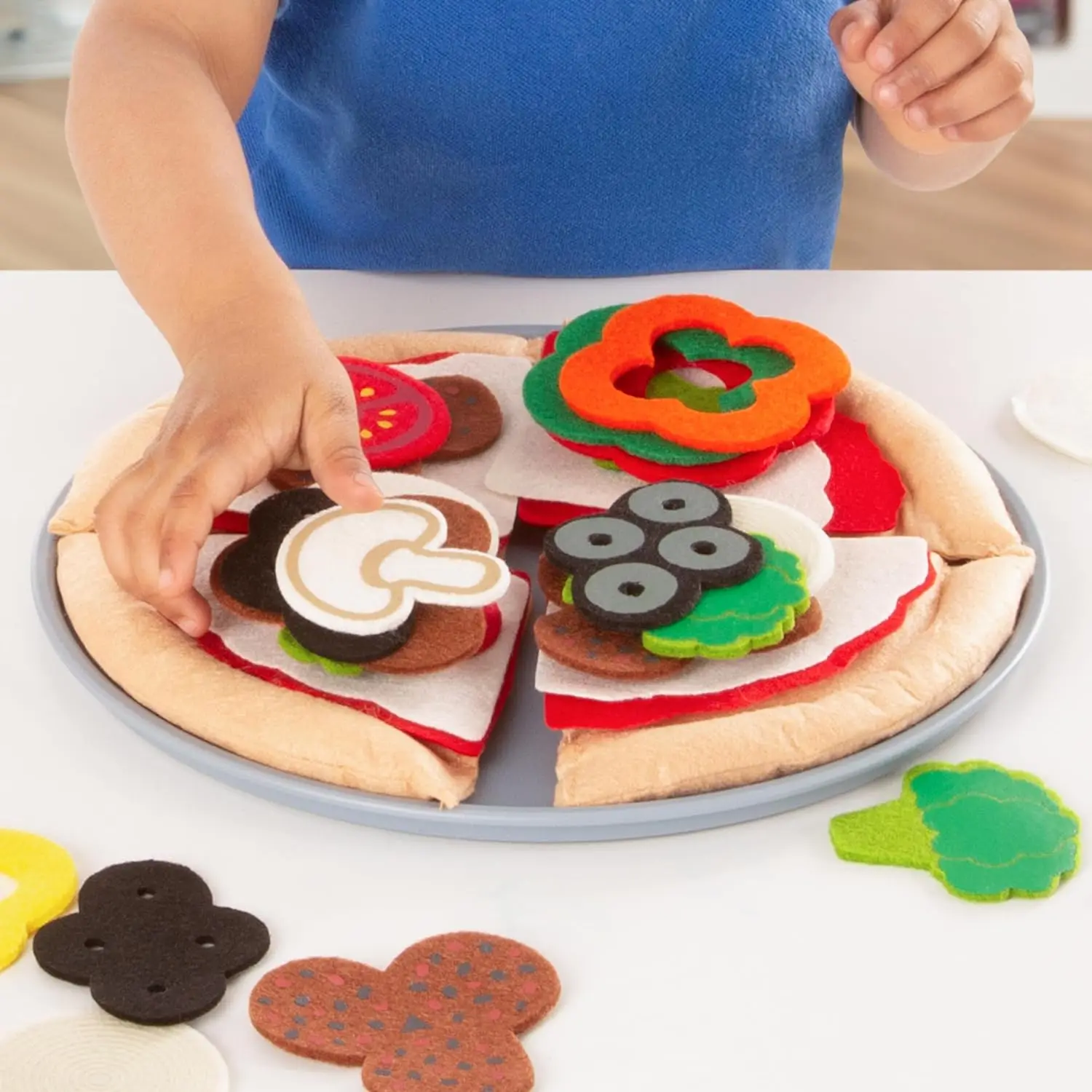 2024 new style.Pretend Play Pizza, Felt Pizza Toy For Toddlers And Kids Ages 2+,Felt Pizza Play Set For Kids Kitchen