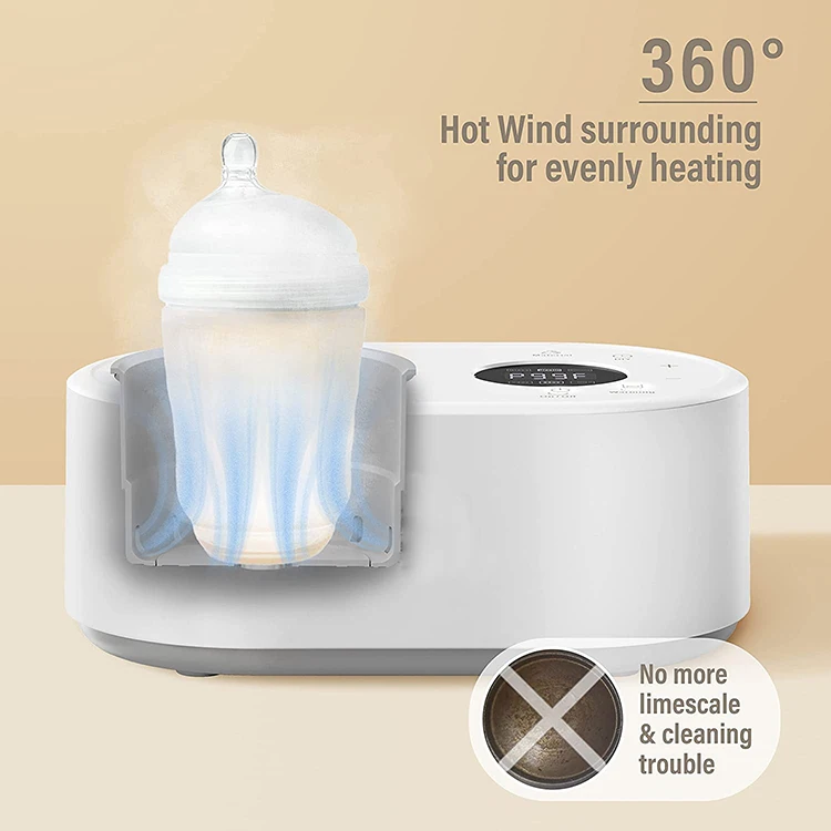 Wide diameter cabinet for all bottles water-free bottle warmer
