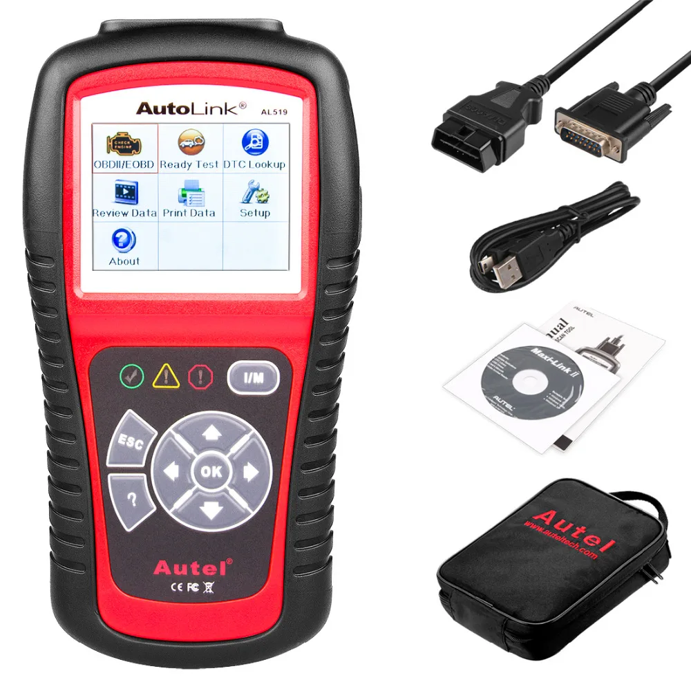  Оригинальный сканер AL519 OBD2 автомобильный диагностический инструмент AutoLink OBD ll считыватель кодов