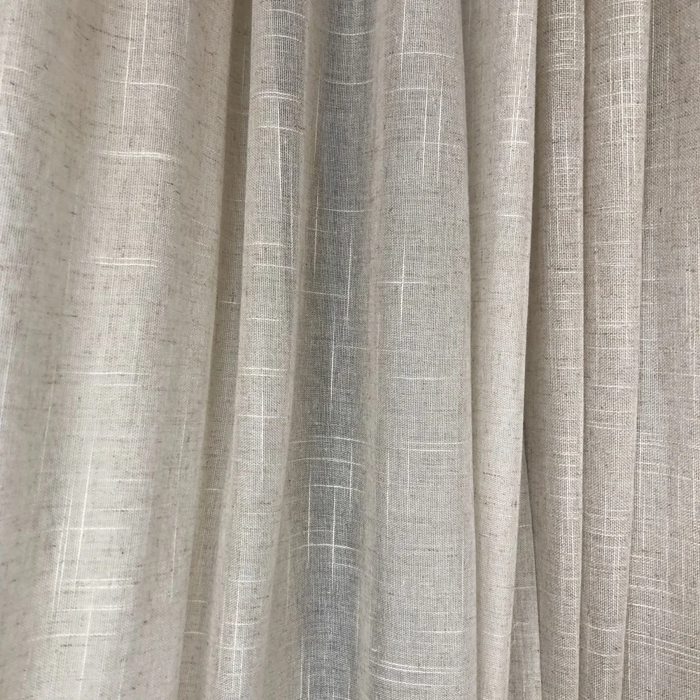 100% Polyester Sheer Curtain Fabric High Quality Plain Roll for Home Textile Woven with Slub Style Direct from Factories China