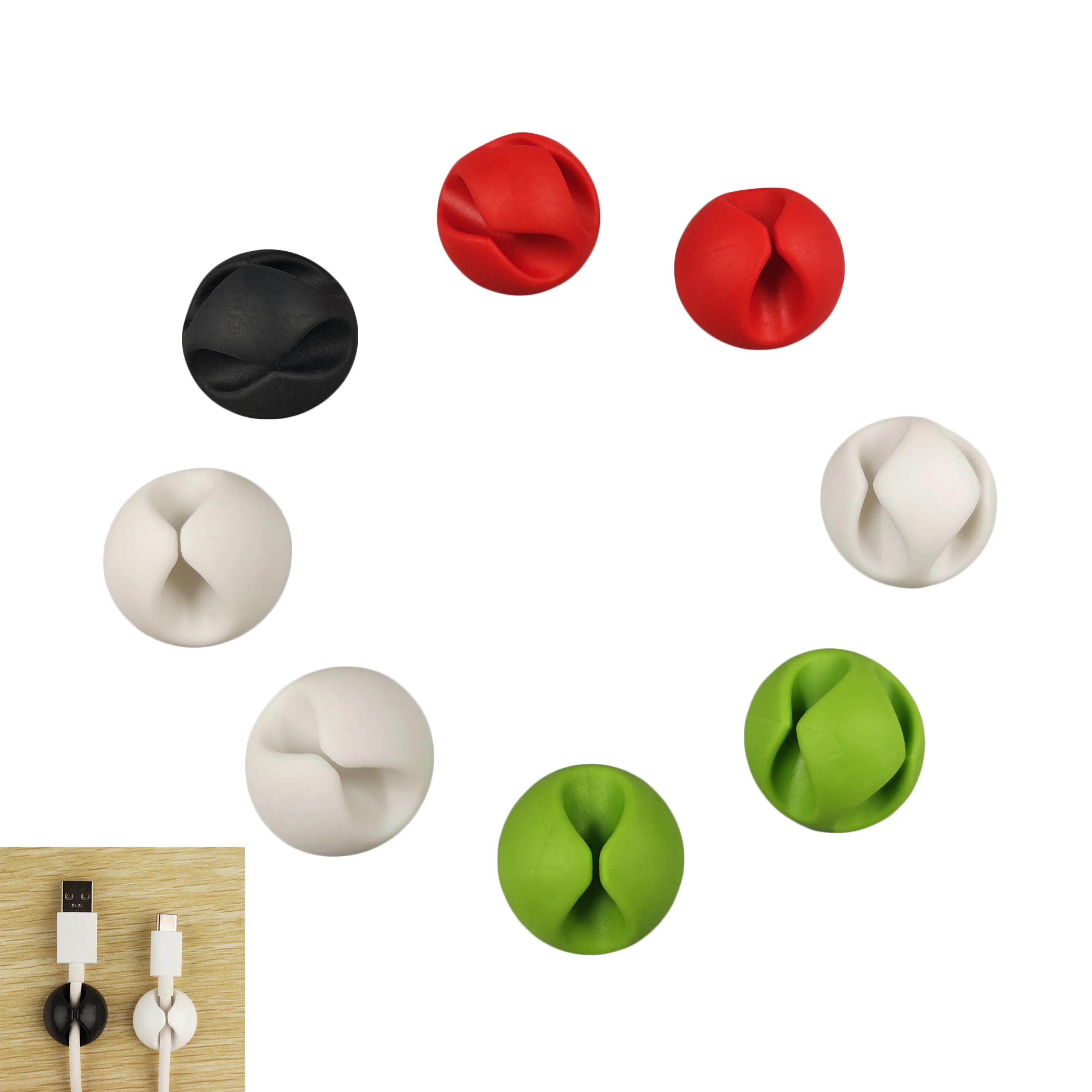 Factory Wholesale TPR Desktop Cable Holder Organizer with 3M Adhesive