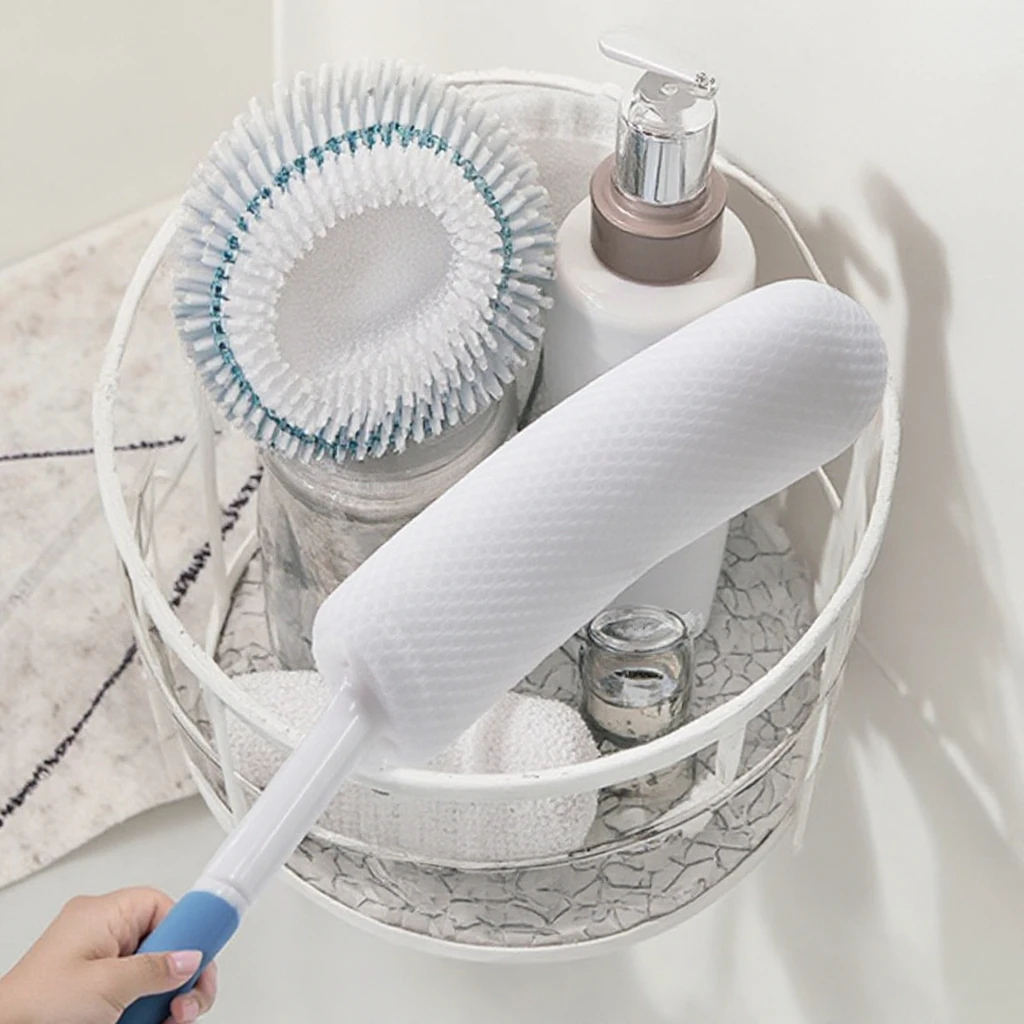 Щетка для ванны с длинной ручкой противоскользящая изогнутая ручка скребок мягкая нейлоновая сетчатая щетка спины принадлежности тела