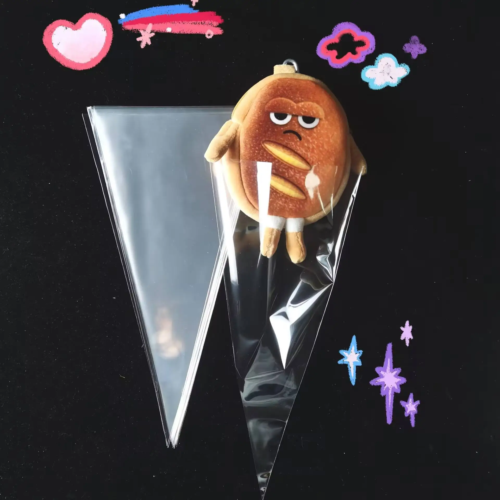 Custom Food Grade Triangle Cone Shaped Dessert Baking Plastic Bag Sweets Cake Cream Icing Popcorn Pastry Piping Bag