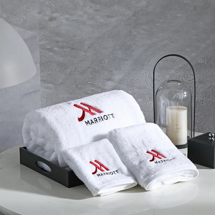 Wholesale custom high quality soft white luxury hotel 100% cotton bath towel