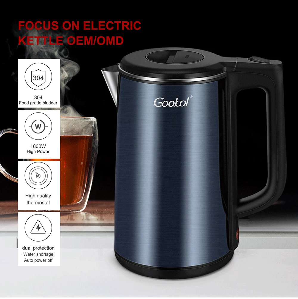 Hot Sell 1.8 litre stainless steel household appliances boiled dry protection electric teapot