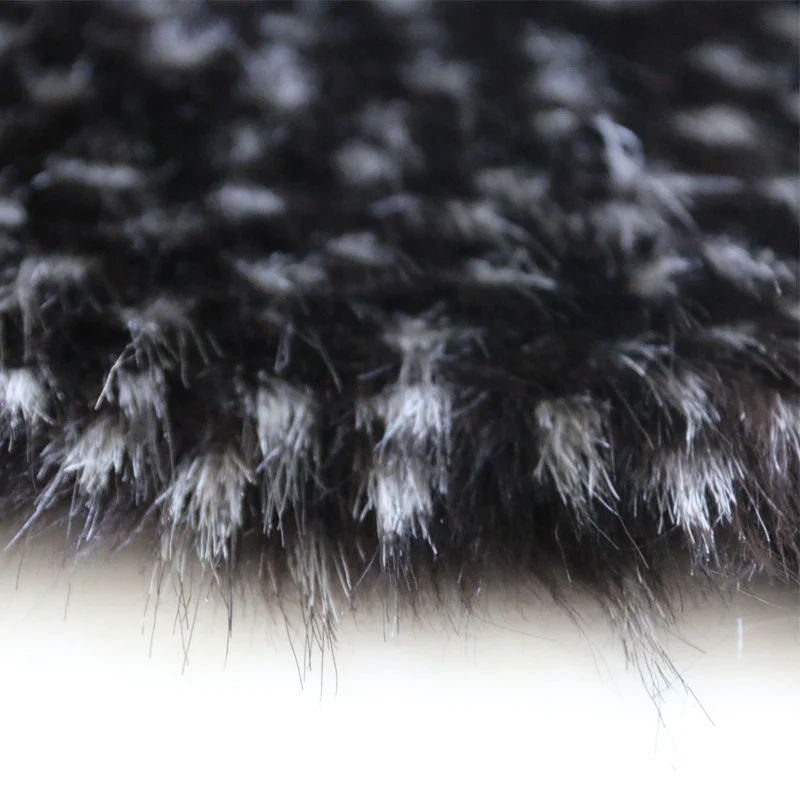 
Hot Black And White Hair Dyed Faux Raccoon Fur Collar Fabric 