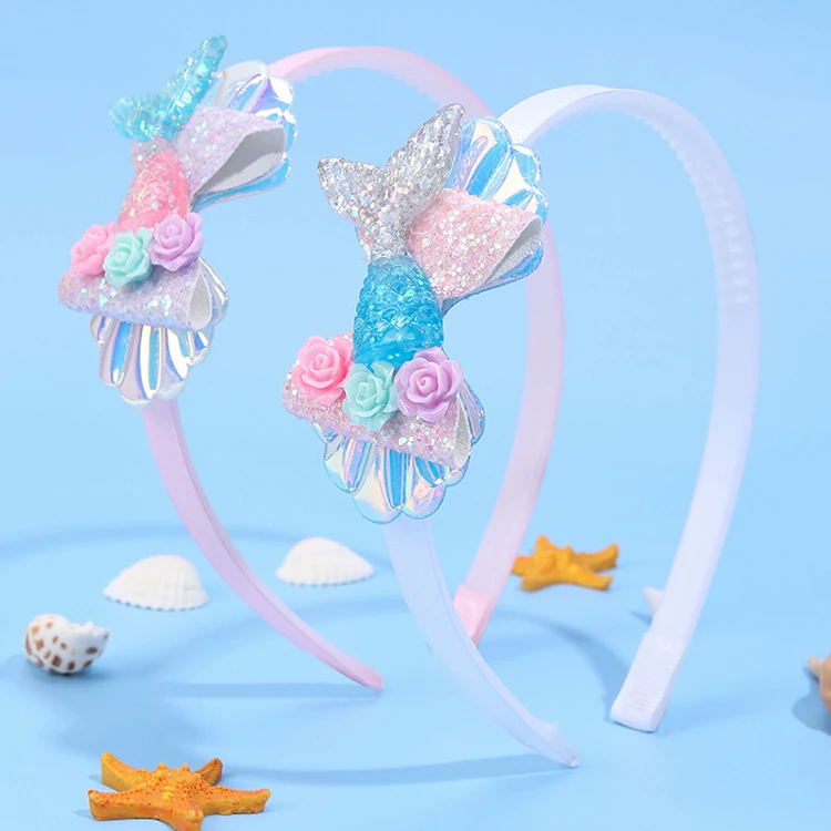 Shenglan Little Flower Headband Kids Cute Cartoon Headbands Sequins Seashell Headdress Party Beach Vacation Flower Headband