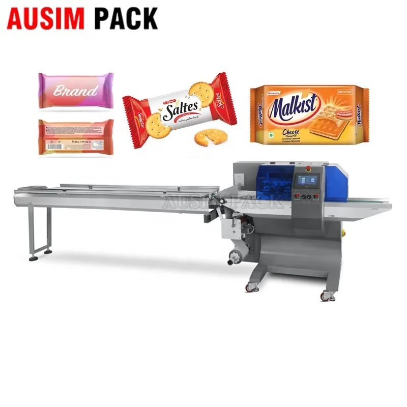 Automatic Chocolate Pieces Flow Wrapper Packing Machine Automatic Toilet Soap Bar Plastic Film Pillow Horizontal Packing Machine