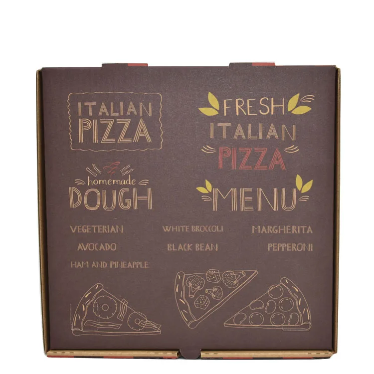 
Take Away custom foldable pizza corrugated paper delivery box 