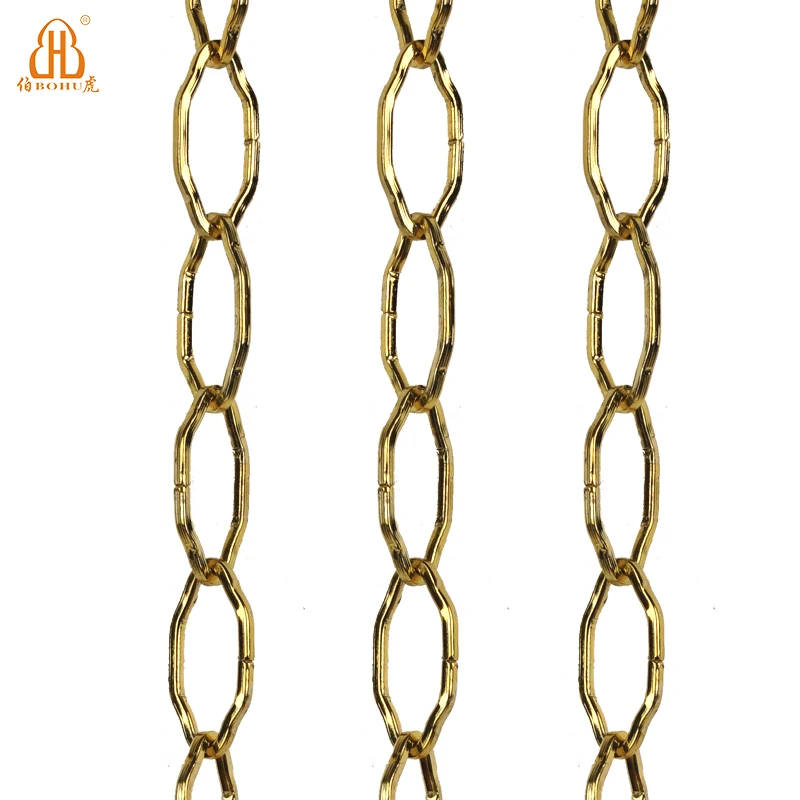 BOHU wholesale metal decoration chain Galvanized Decorative Chandelier gold Chain for cloth bag hanging