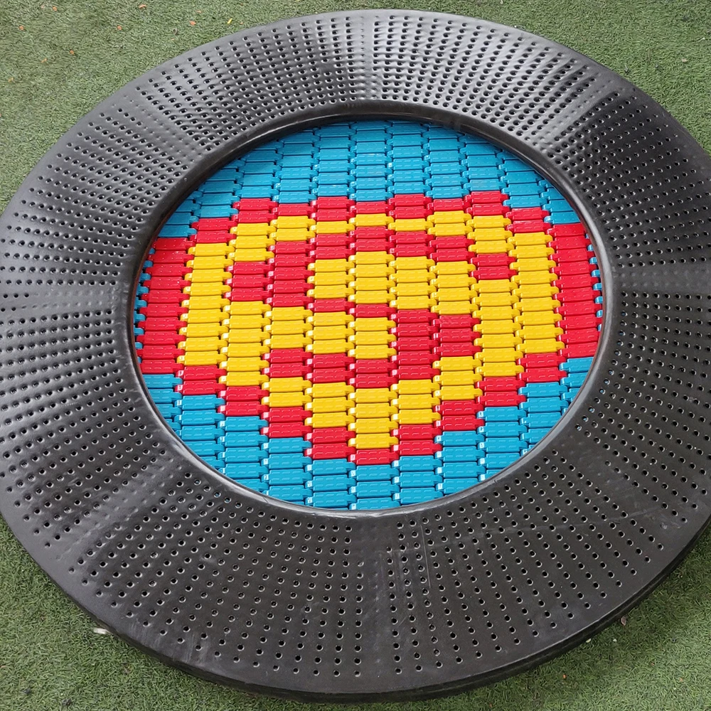 Customized Design Park Professional Outdoor DIY Pattern Jump Bed OEM LOGO Buried Ground Trampoline For Children