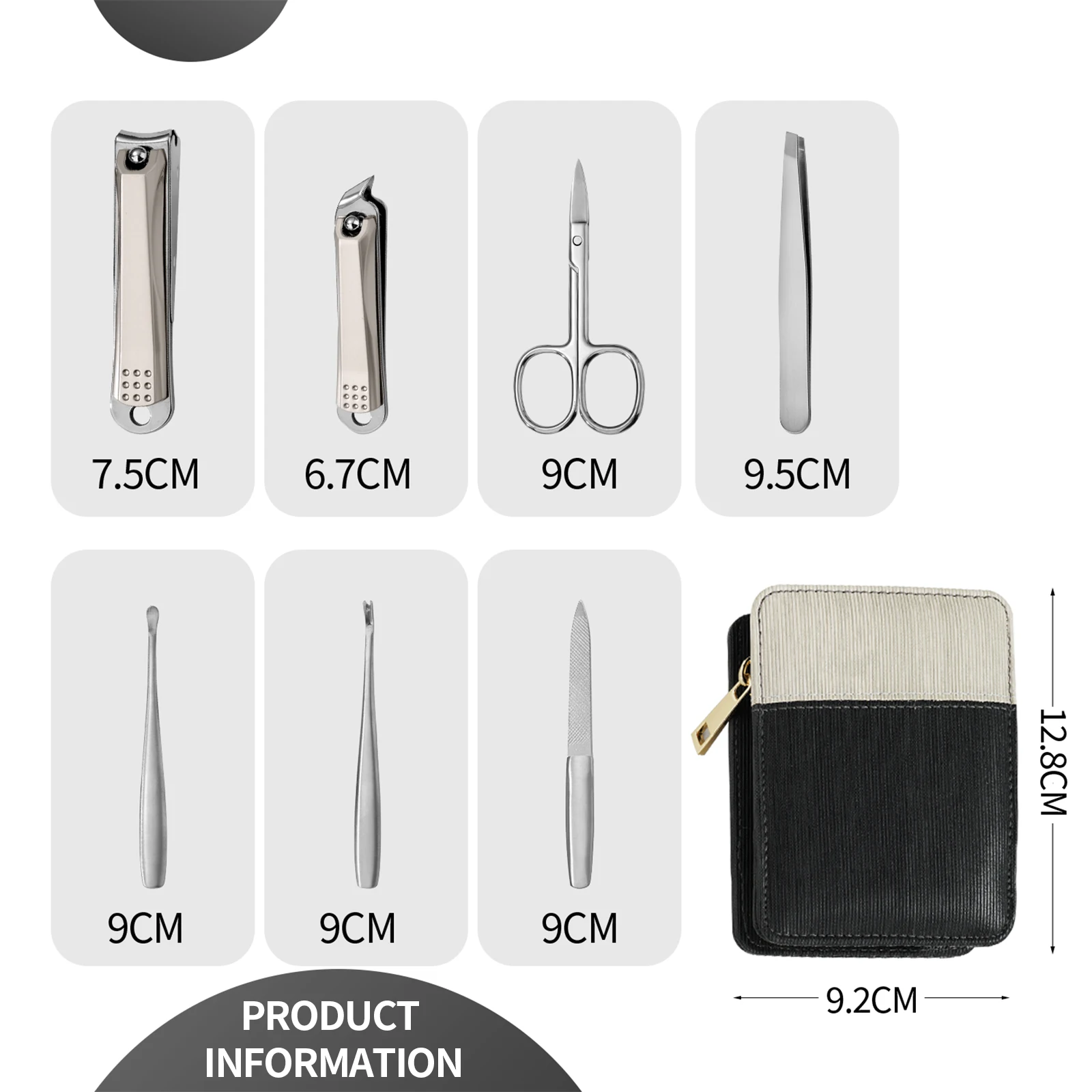 Wholesale Pedicure Kit Manicure Tools 7 in 1 Anti-Splash Stainless Steel Nail Clipper Set