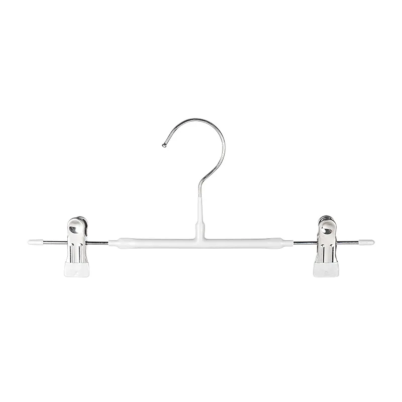 NISEVEN Hot Sale Space Saving Pants Hanger with Adjustable Clips Non-Slip PVC Coated Clothes Hanger Metal Hanger