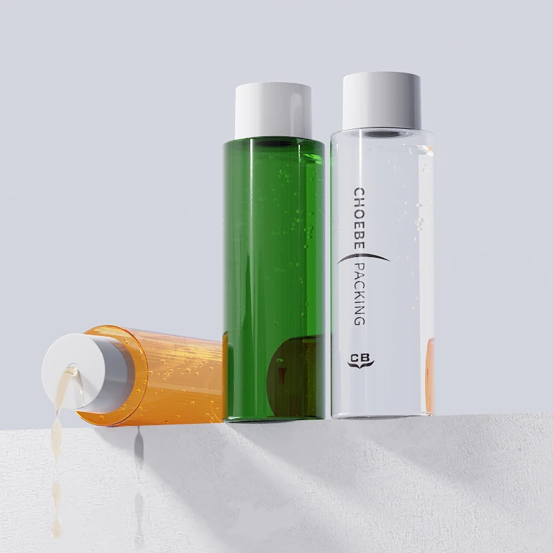 Factory new Amber clear PETG 240ml 8oz care gel shampoo lotion plastic Bottle with twist lid