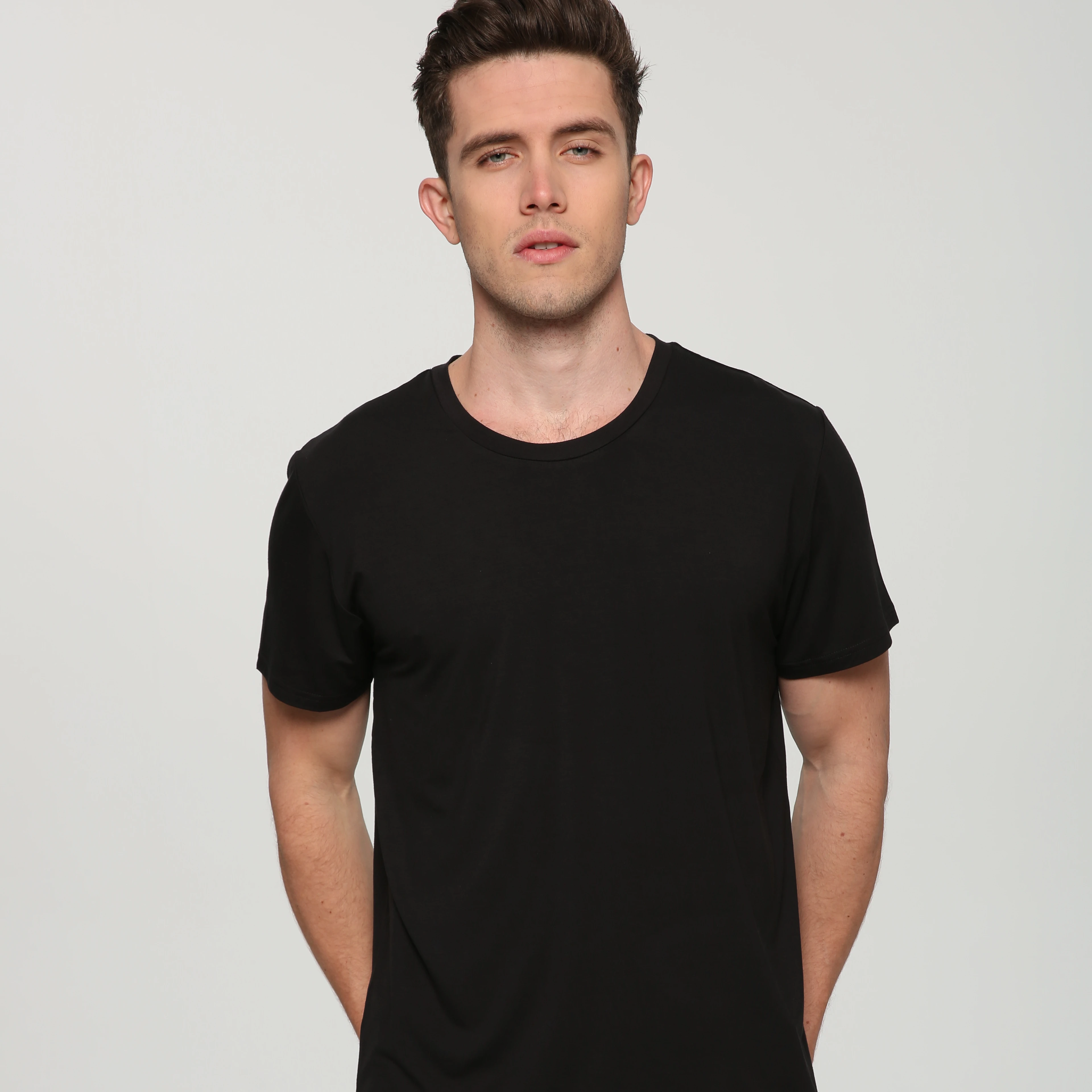 Customized Wholesale and Custom LOGO Solid Color Short Sleeves Plain 100% Cotton T-shirt for Men