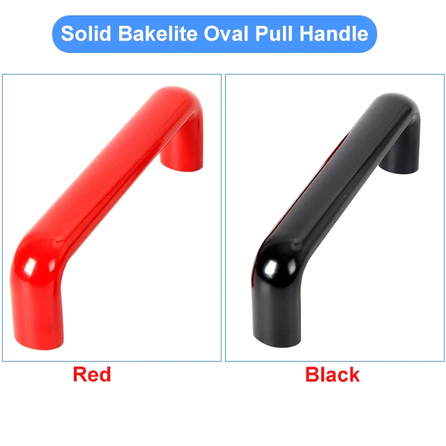 M8 Bakelite Oval U Shape Cabinet Door Pull Handle Black Pull Handle Phenolic Resin 90mm Industrial Carton Box Free Complete Size