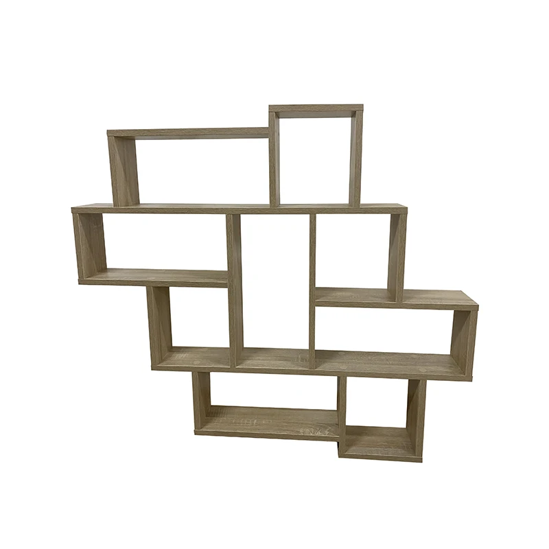 
9 Compartments wooden Book wall Shelves indoor Bookcase Books Organization storage Display Rack for home office decoration 