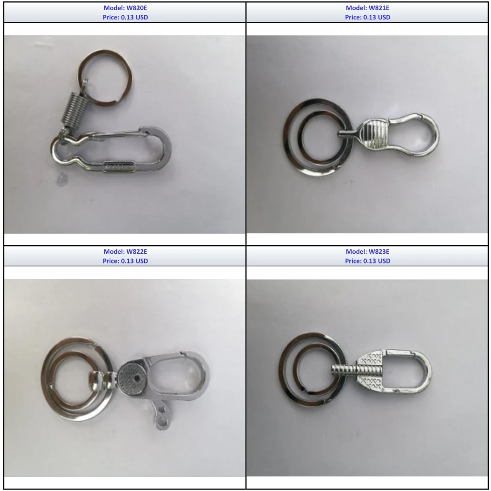 Keychain Bulk Wholesale Cute Custom Accessories Metal Zinc Alloy Carabiner Key Holder With 2 Key Rings