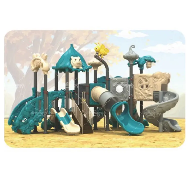 Large pirate ship Combination plastic slides sets kids outdoor slide playground for city park