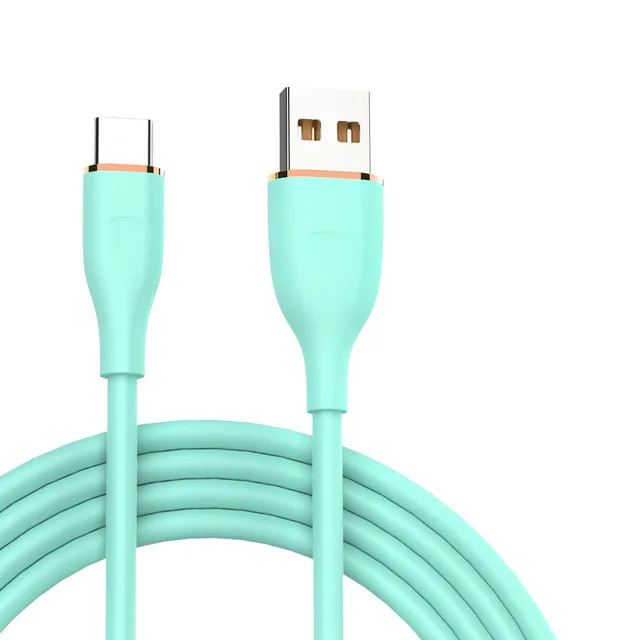 2023 New Macaron Color Liquid Silicone 66w Usb C 6a Fast Charging Silicone Type C Data Cable For Android Charge