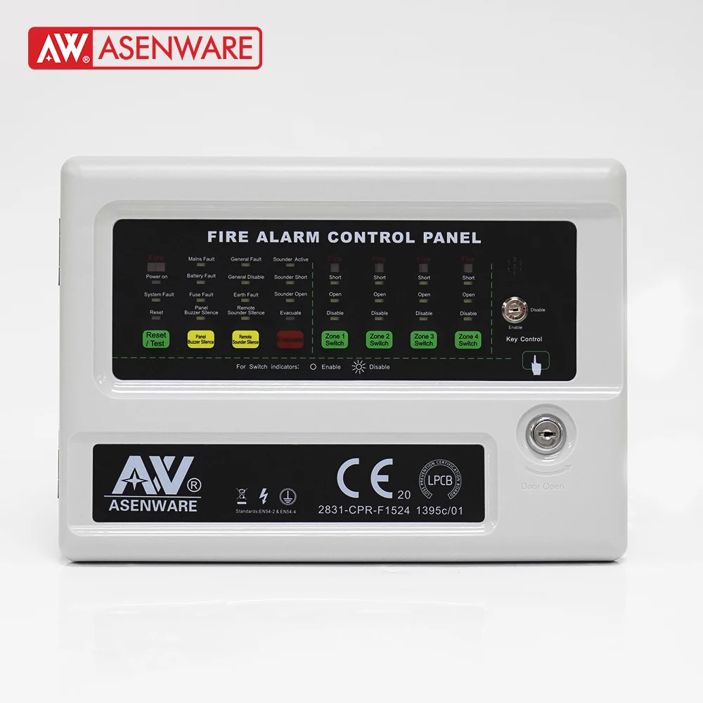 Asenware Fire Alarm system 2 zone Conventional smoke alarm Control panel