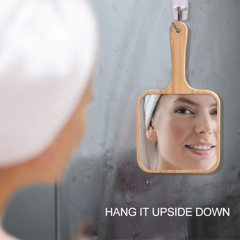 Custom Logo Small Square Handheld personalized pocket Vanity Makeup Mirror for easy to Carry