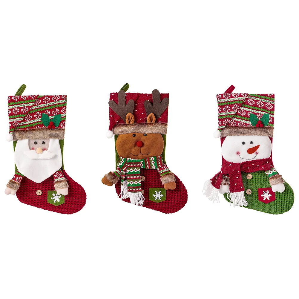 Wholesale 2024 Santa Claus Stockings Snowman Gift Socks tree ornaments for Christmas decoration
