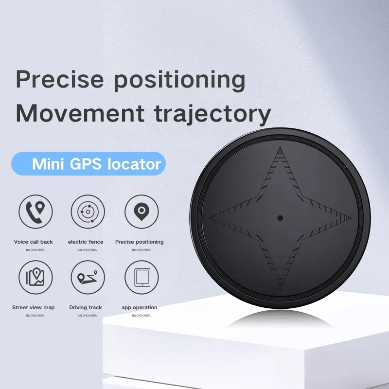 PG12 Round GPS Tracker Magnetic Auto MINI GPS Locator 500mAh Rechargeable Anti-Lost SOS Tracking Device Kids Cars Pets PG-12