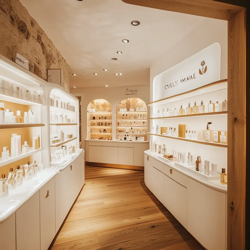 Shopping Mall Skincare Shop Furniture Ajustable Cosmetic Store Display Shelf For Skincare Shop