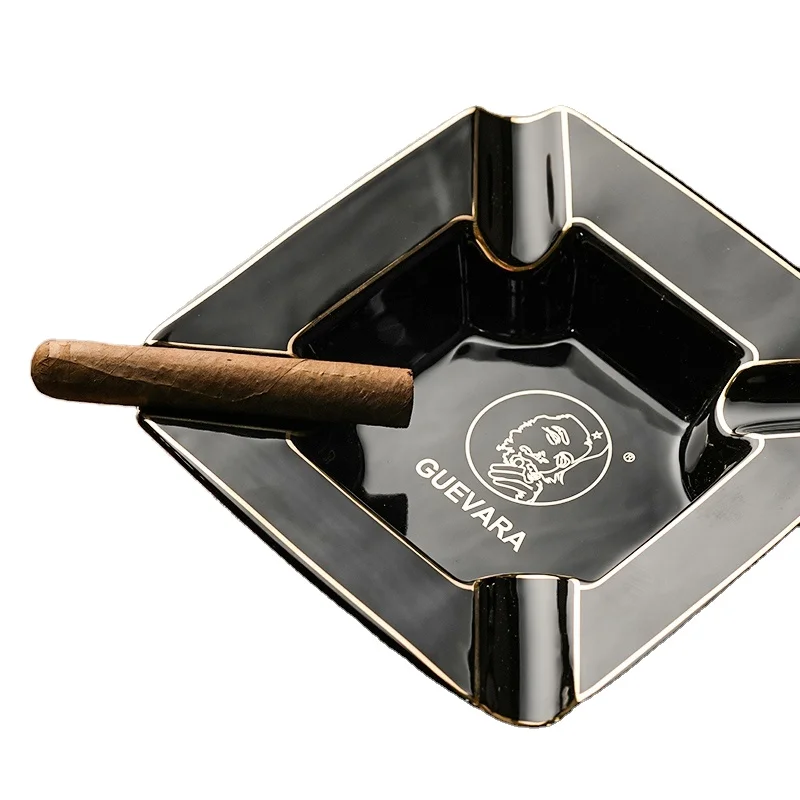 Custom Smoking Cigar Accessories Luxury Office Ash Tray Ceramic Portable Cigar Ashtray