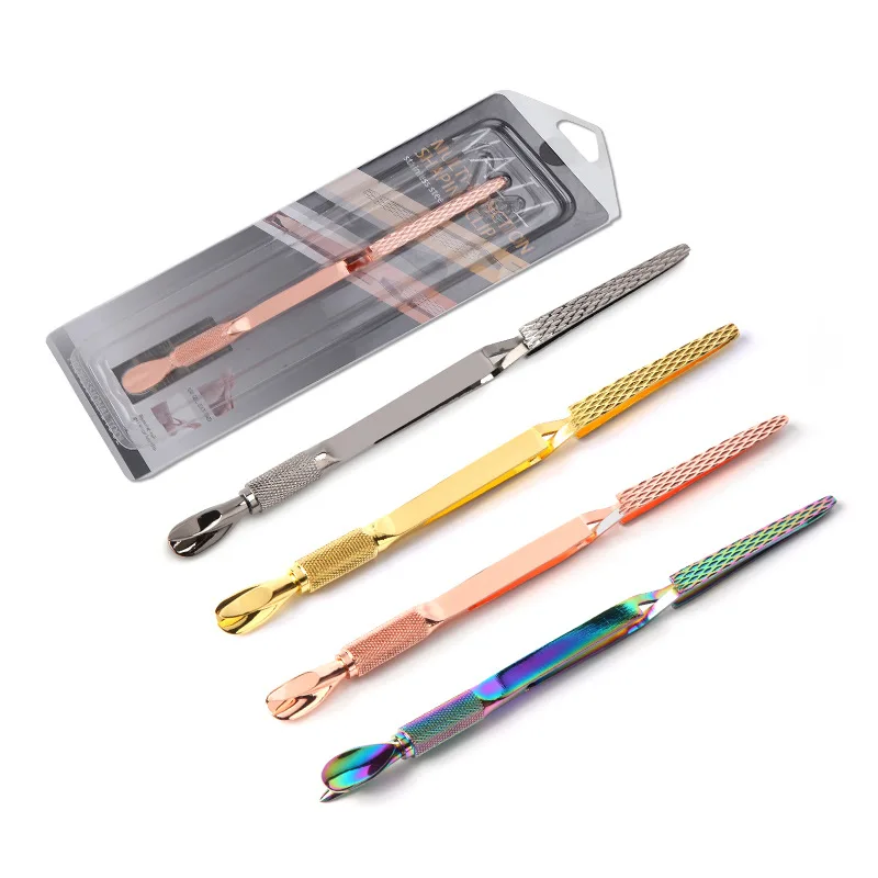 Double Heads Nail Tools Manicure Cuticle Pusher Stainless Steel Poly Gel Nail Tips Tweezers Clip Phototherapy Extended Clip