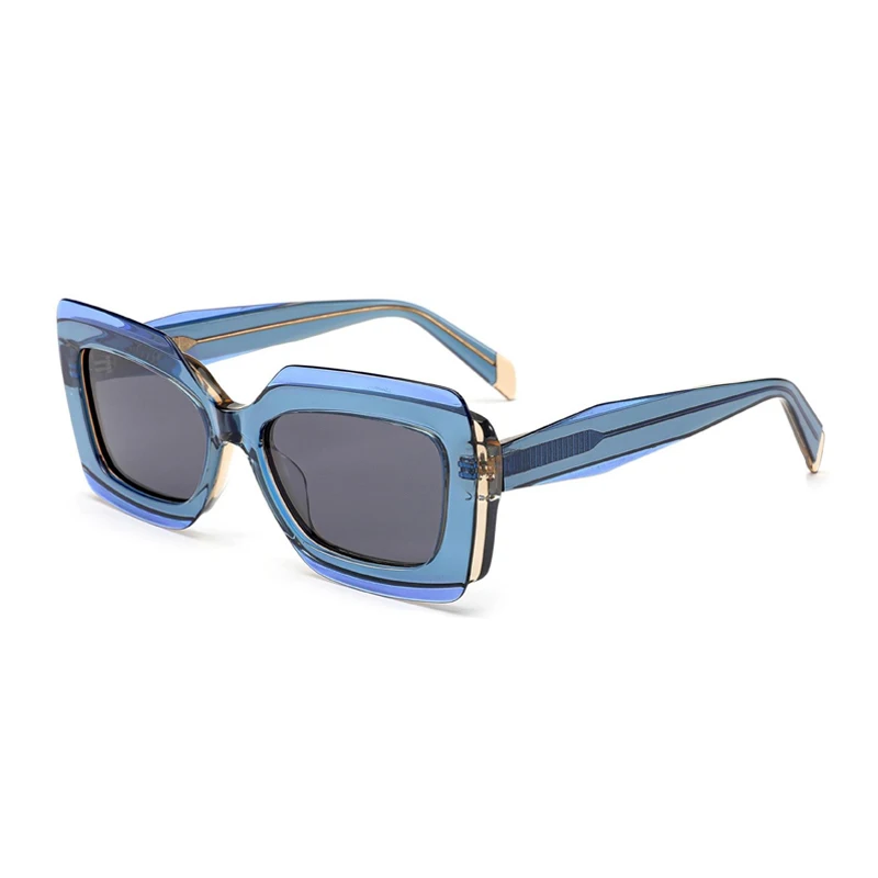 2023 custom square tinted sunglasses designer latest arrivals only high quality niche two-tone factory acetate sun glasses