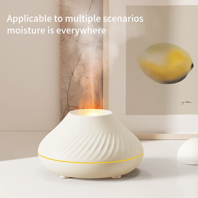 2022 Simulation 3d Flame Air Humidifier Diffuseur Usb 130ml Ultrasonic Fire Lamp Essential Oil Aroma Diffuser With Flame