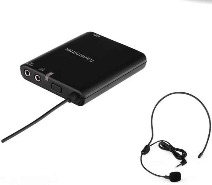 Portable Rechargeable Silent Disco Transmitter & Mic for Silent Yoga, Party and Fitness