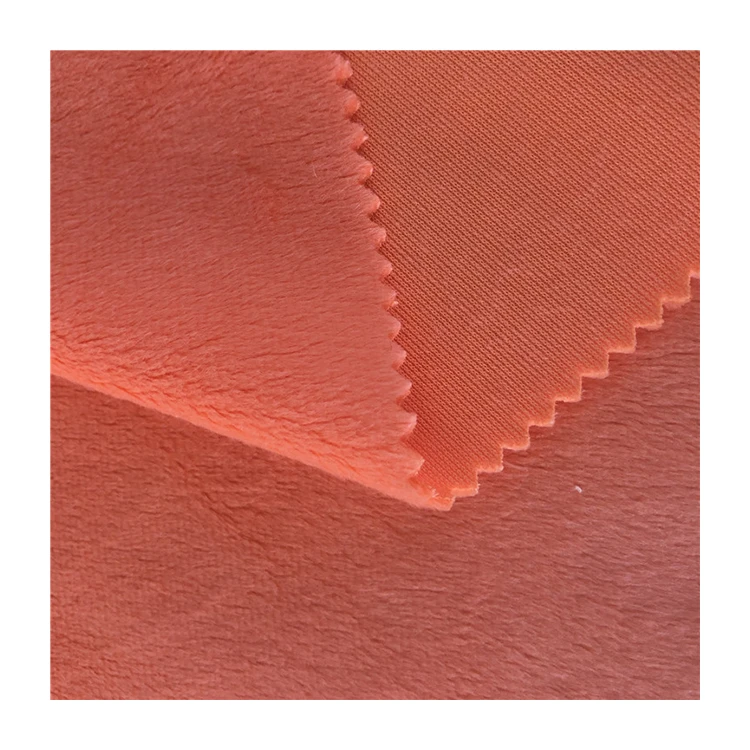 100% Polyester Super Soft DTY Plain Dyed Velboa Knitted Minky Toy Plush Fabric