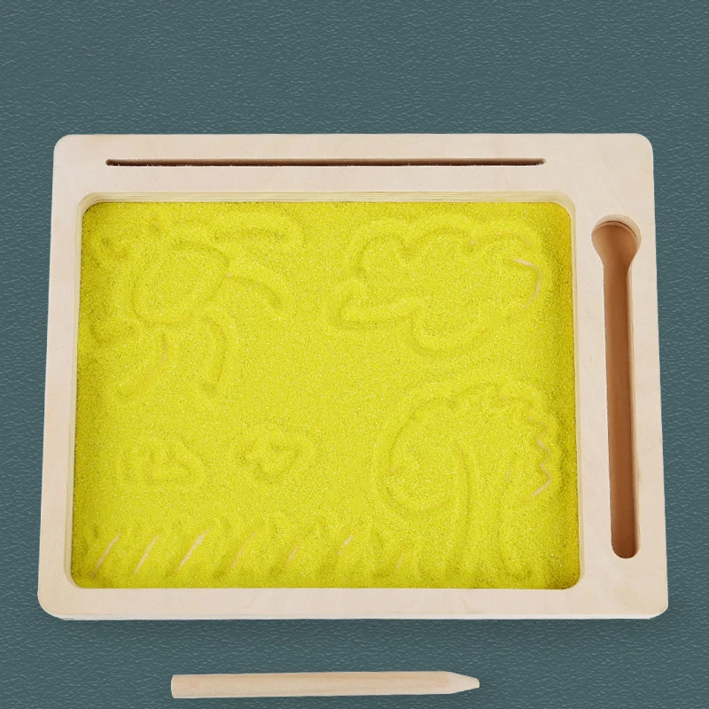 Mumoni Funny Wooden Sand Tracing Tray Kids Alphabet And Number Learning Toy Children Montessori Learning Toys
