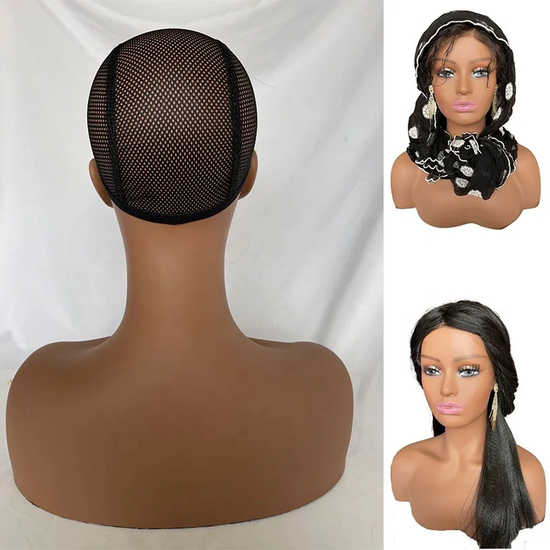 Mannequin Head With Make Up Face and Shoulders Display Manikin Head Bust for Wigs,Makeup,Hats,Sunglasses Beauty Accessories
