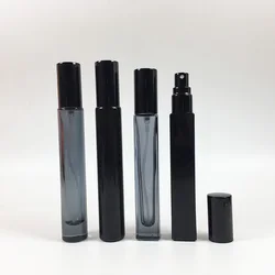 pocket size thin square black perfume bottle empty perfume bottles sample 10 ml perfume spray bottle with black cover