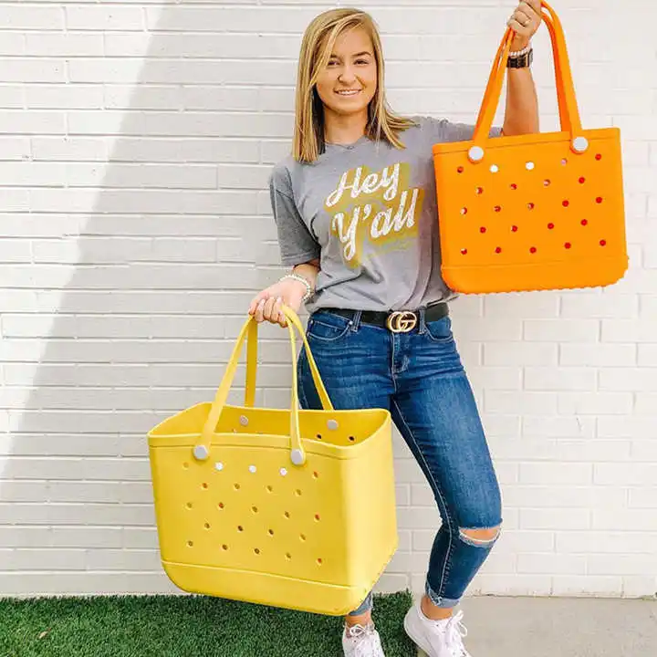 High Quality Travel Bags Wholesale Ladies Tote Bags Portable Silicone Beach Handbags EVA Beach Bag
