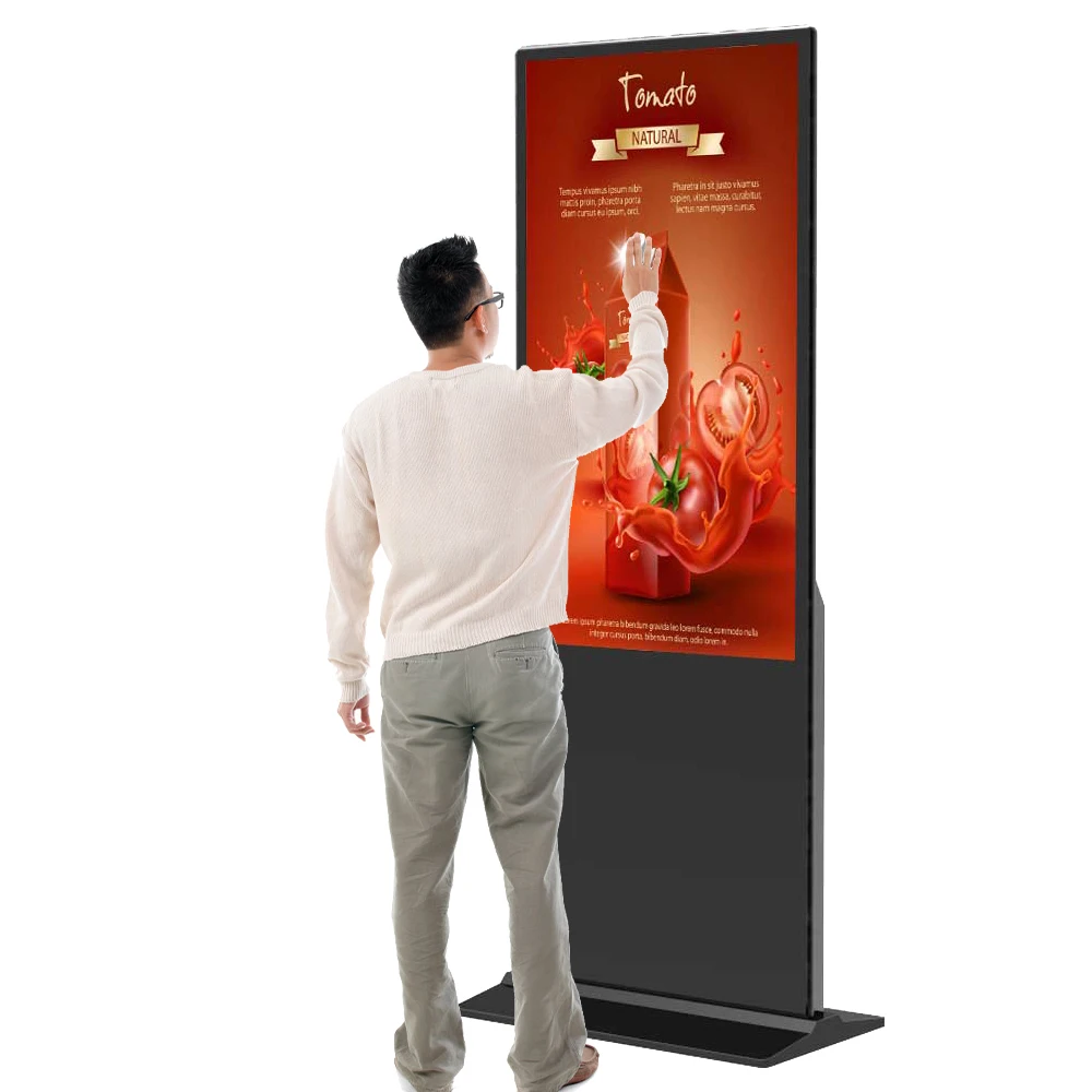 Custom 43inch lcd player box floor stand screen displays indoor advertising display software player digital signage