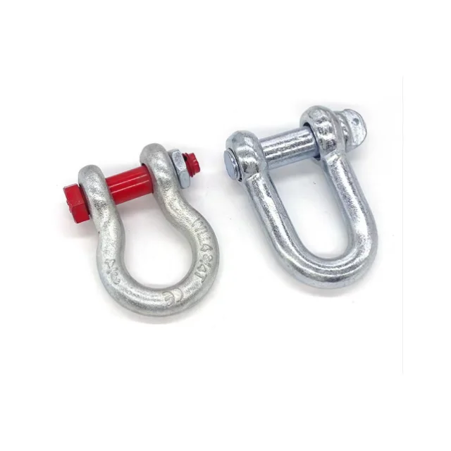 G210 D Shackle US Type Forged Screw Pin Chain Shackle G210 Galvanized D Heavy Duty Shackle 55ton 25ton 12ton