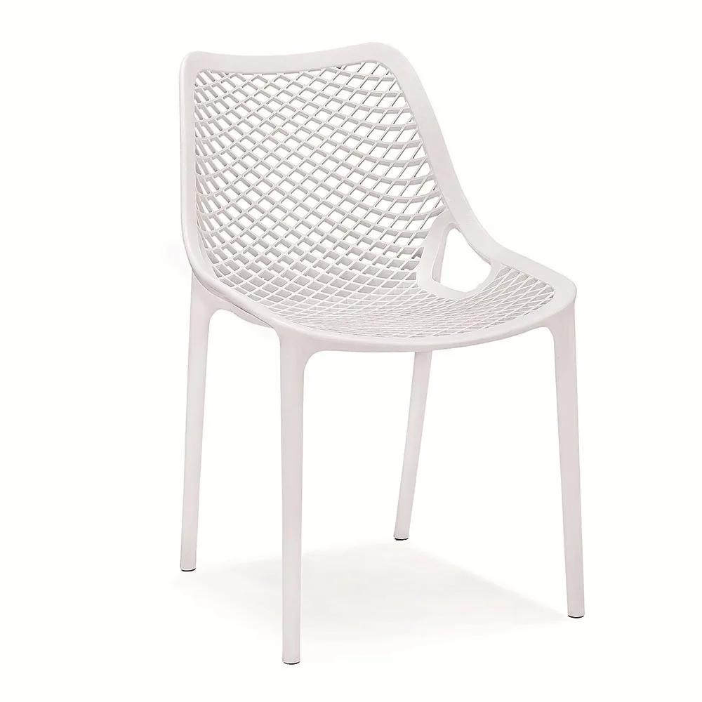 Outdoor Cafe Air Patio Dining Chairs Plastic Design Modern Restaurant Hotel Stacking Garden Leisure Dining Chairs