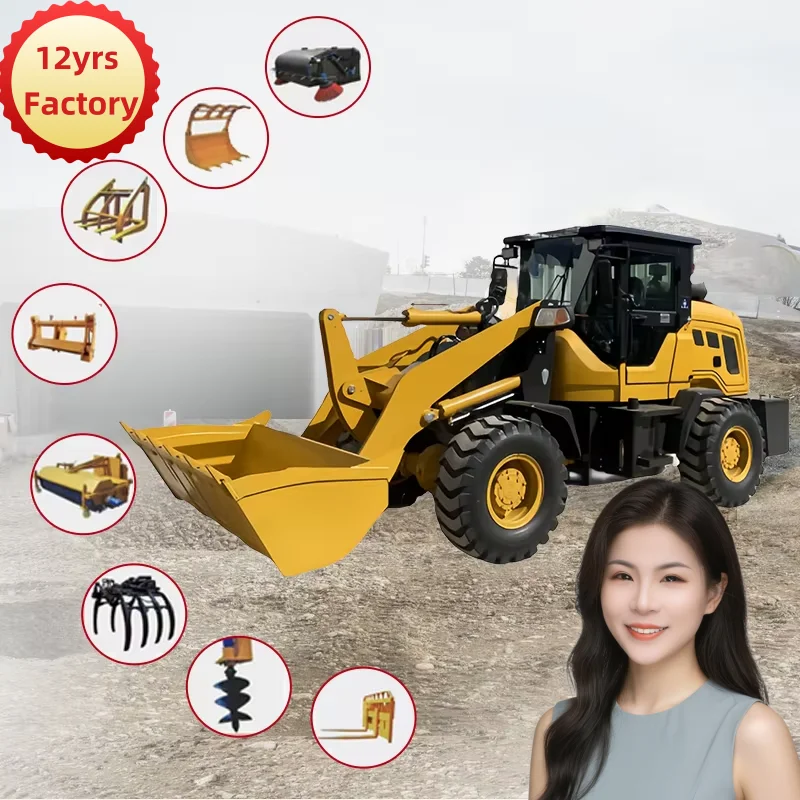 Free Shipping 13yrs Factory Structure Simple Joystick Control Wheel Loader Increase Operational Stability Front End