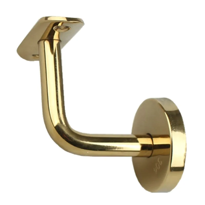 304 Stainless Steel Armrest Bracket Bright Titanium Rose Gold Finish Modern Wall Bracket Corridor Stair Handrail Fixed Support