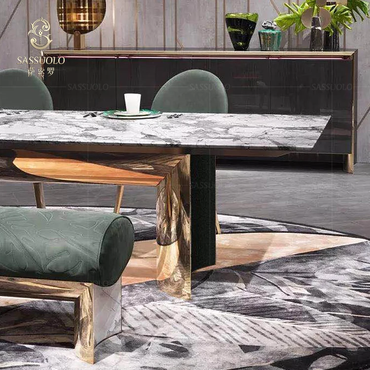 
Sassuolo 2020 newest design marble coffee table catering table deluxe editiondinning table set 