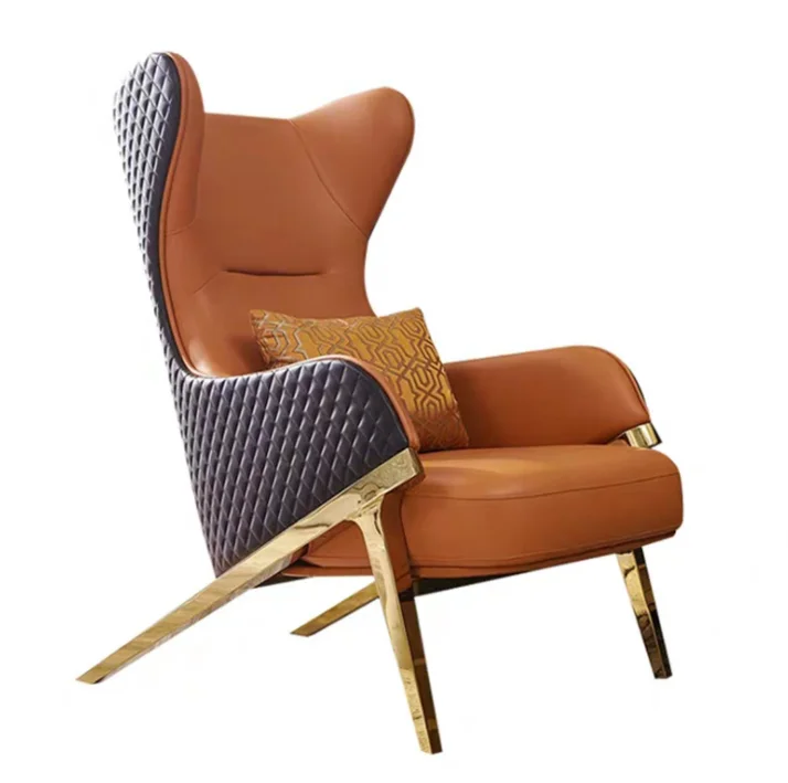 High Back Modern Single Sofa Armchair Velvet Poltrona Living Room Seating Chair