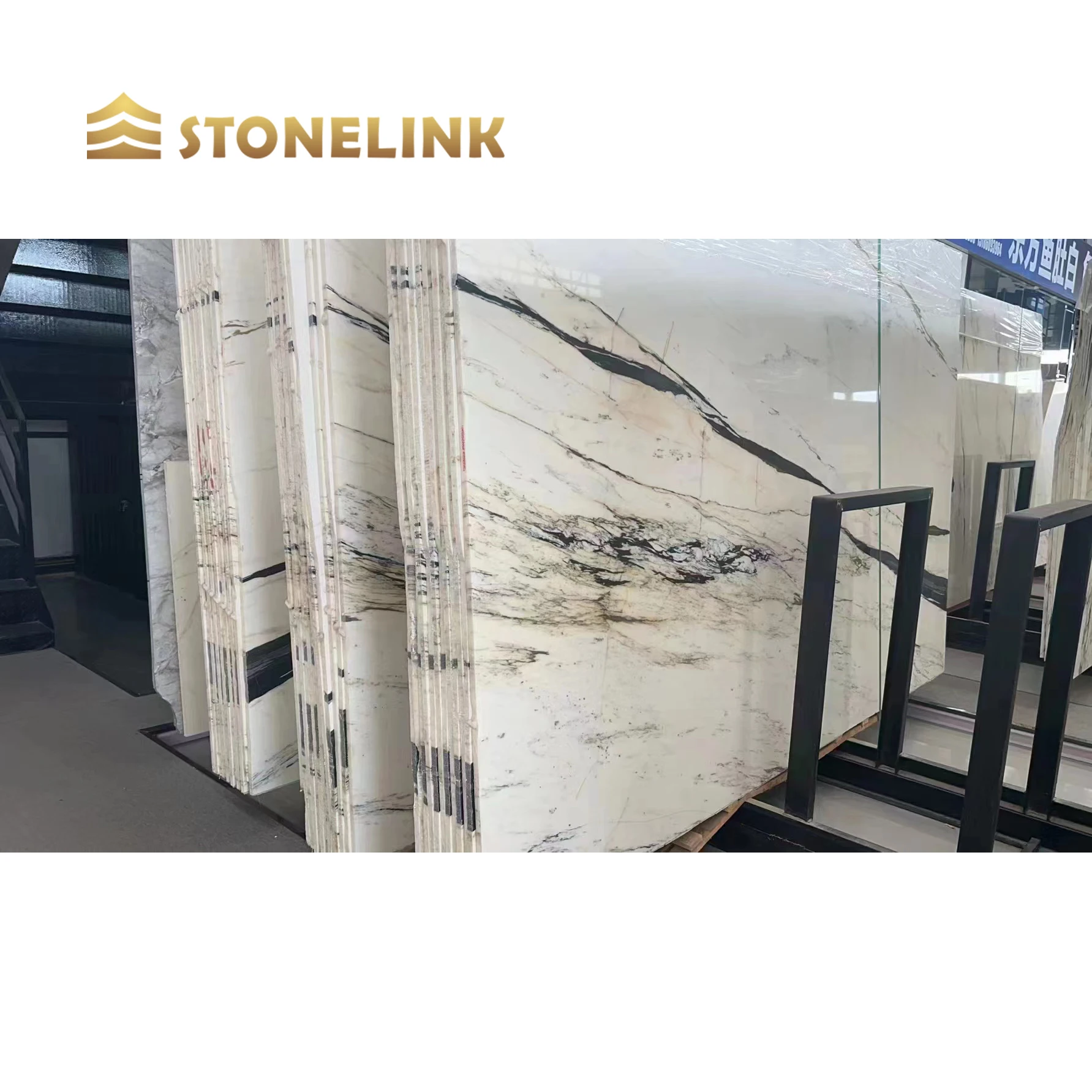 China Polished Panda Marble Stone Tiles Marble Flooring Panda White Yellow Marble Big Slab